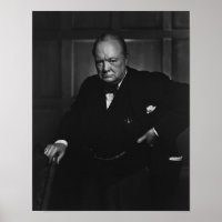 Winston Churchill Porträtt - Upprinnande Lejon