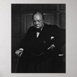 Winston Churchill Porträtt - Upprinnande Lejon Poster