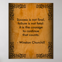 Winston Churchill Quote, framgångsrik Rulla och st Poster