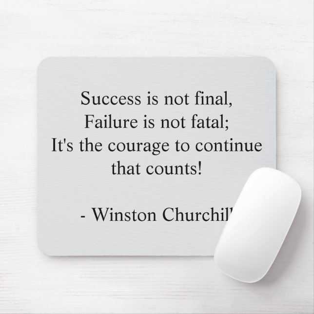 Winston Churchill Quote; Lyckad minimalistisk Musmatta (Med mus)