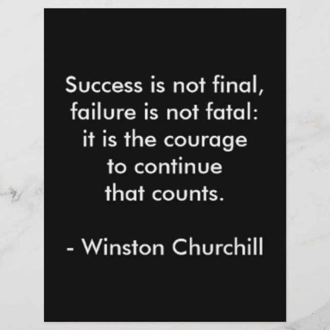 Winston Churchill Quote; lyckades (Framsida)