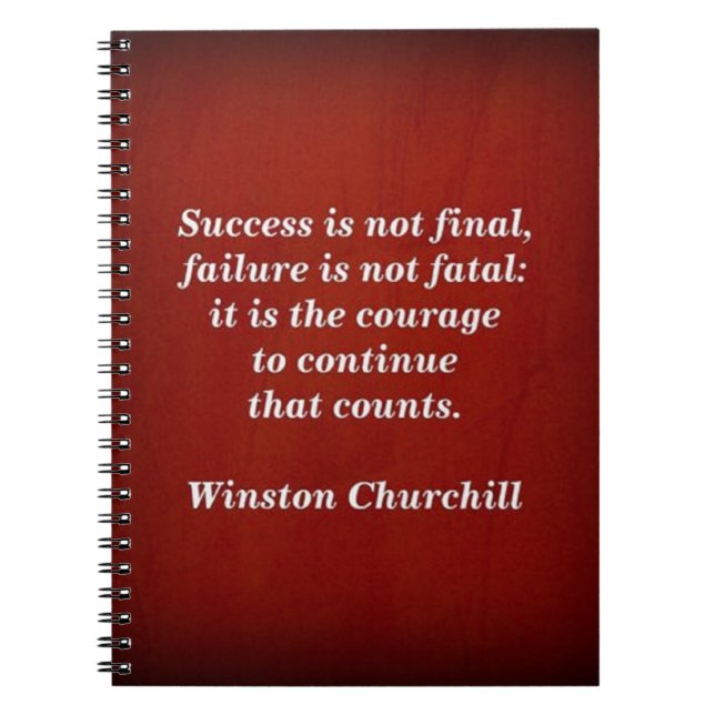 Winston Churchill Quote; lyckades Anteckningsbok Med Spiral (Framsidan)