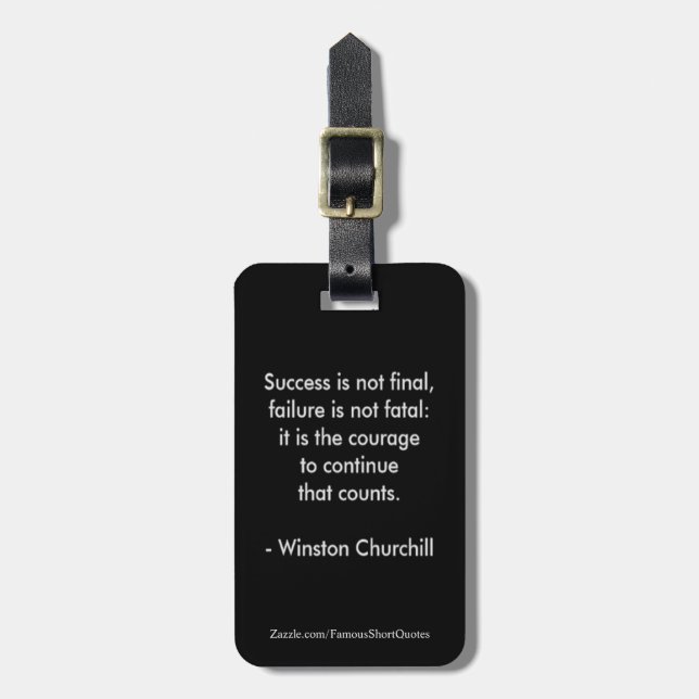 Winston Churchill Quote; lyckades Bagagebricka (Vertikal Framsida)