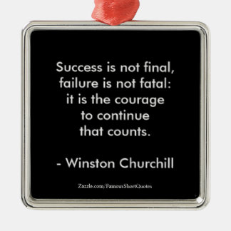 Winston Churchill Quote; lyckades Julgransprydnad Metall