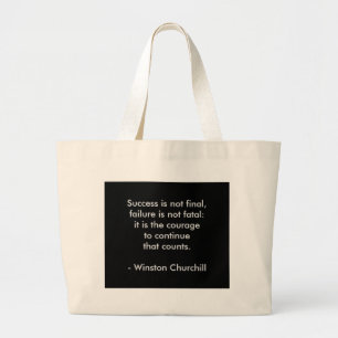 Winston Churchill Quote; lyckades Jumbo Tygkasse