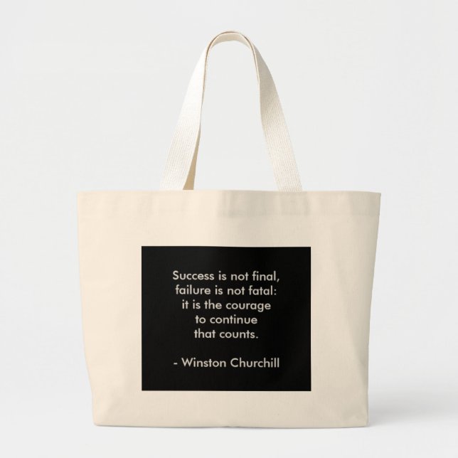 Winston Churchill Quote; lyckades Jumbo Tygkasse (Framsidan)