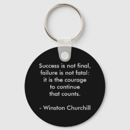 Winston Churchill Quote; lyckades Nyckelring