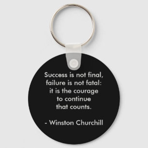 Winston Churchill Quote; lyckades Nyckelring