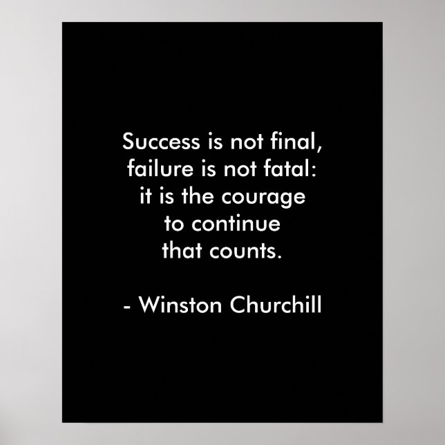 Winston Churchill Quote; lyckades Poster (Framsidan)
