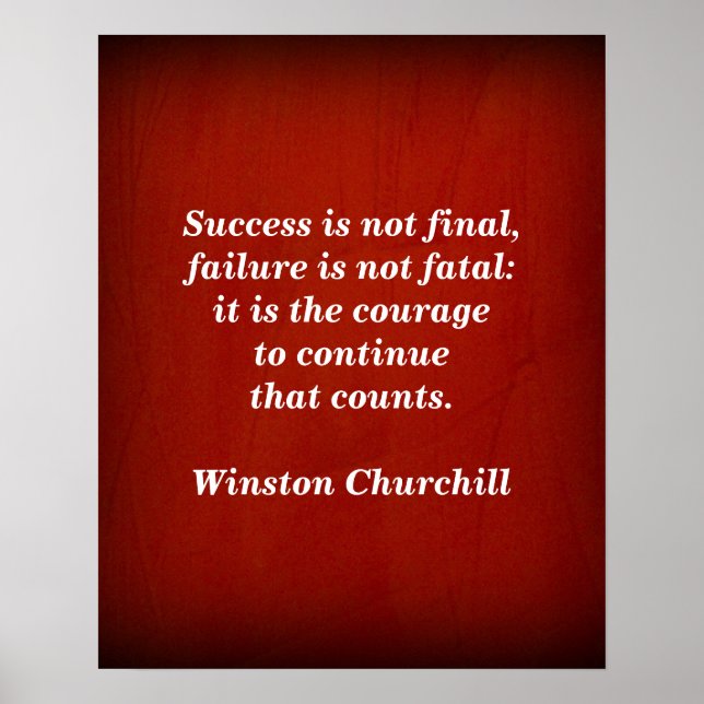 Winston Churchill Quote; lyckades Poster (Framsidan)