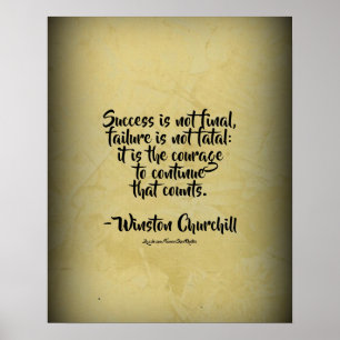 Winston Churchill Quote; lyckades Poster
