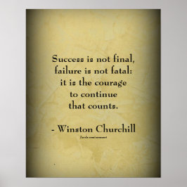 Winston Churchill Quote; lyckades Poster