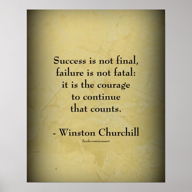 Winston Churchill Quote; lyckades Poster (Framsidan)