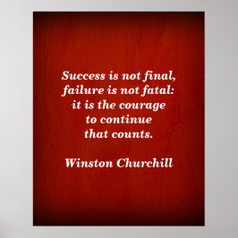 Winston Churchill Quote; lyckades Poster