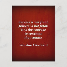 Winston Churchill Quote; lyckades Vykort