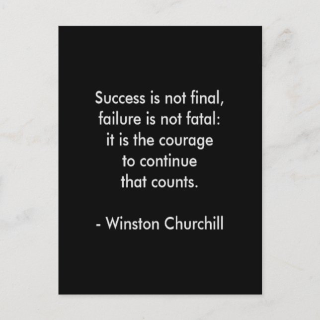 Winston Churchill Quote; lyckades Vykort (Framsida)