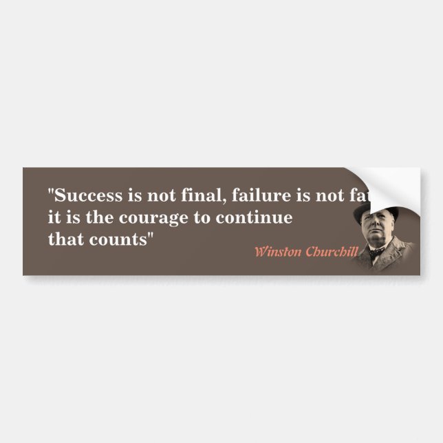 Winston Churchill Quote on Courage Bildekal (Framsidan)