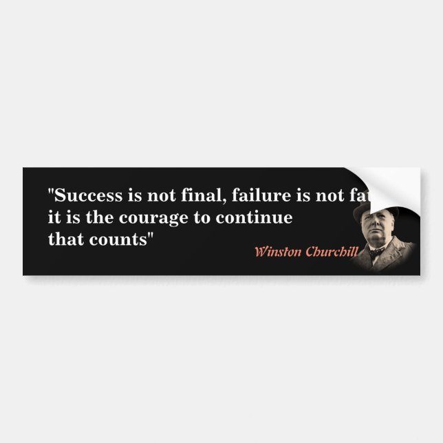 Winston Churchill Quote on Courage Bildekal (Framsidan)
