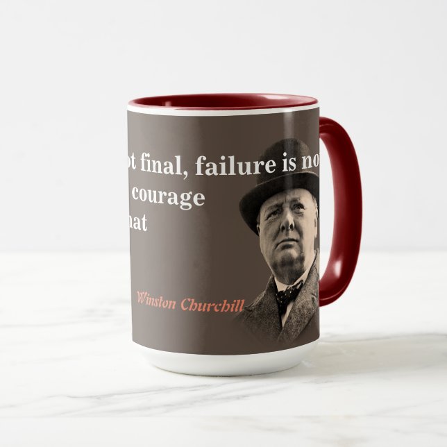 Winston Churchill Quote on Courage Mugg (Framsida höger)