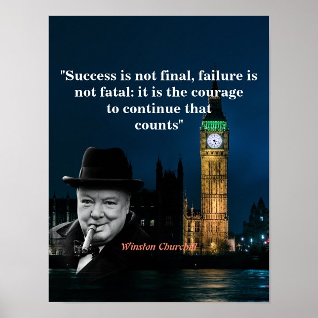 Winston Churchill Quote On Courage Poster (Framsidan)