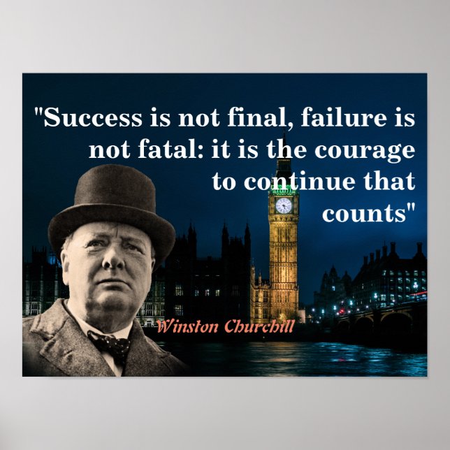 Winston Churchill Quote on Courage Poster (Framsidan)