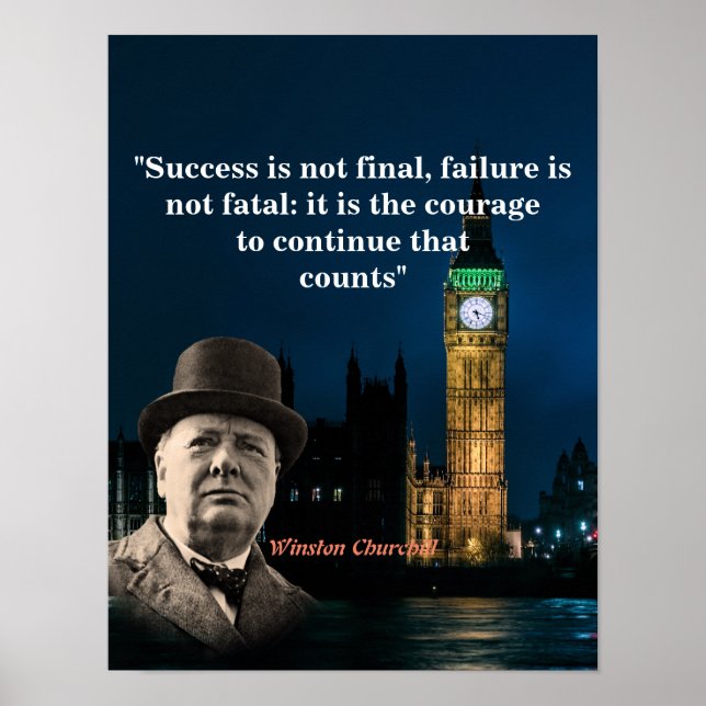 Winston Churchill Quote on Courage Poster (Framsidan)