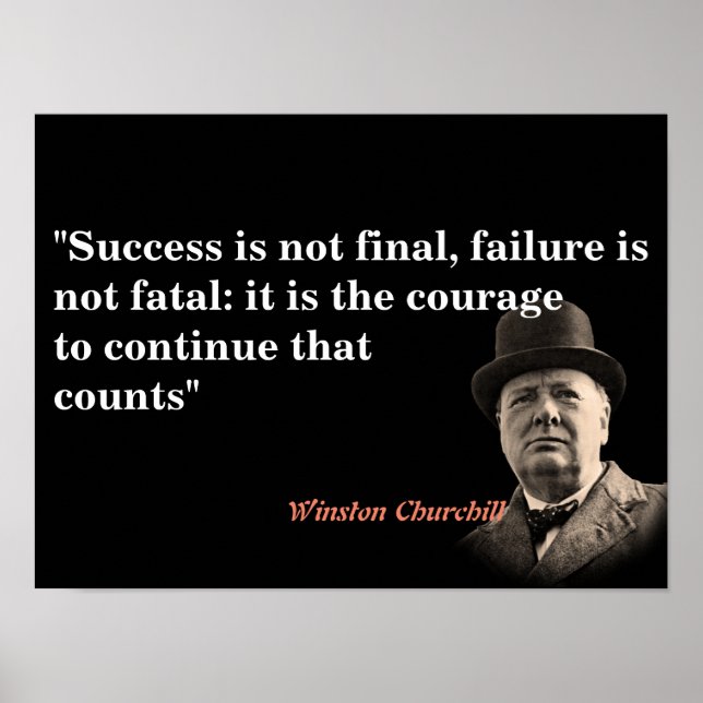 Winston Churchill Quote on Courage Poster (Framsidan)