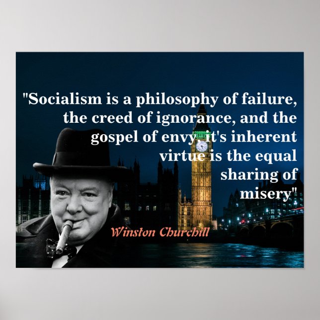 Winston Churchill Quote On Socialism Poster (Framsidan)