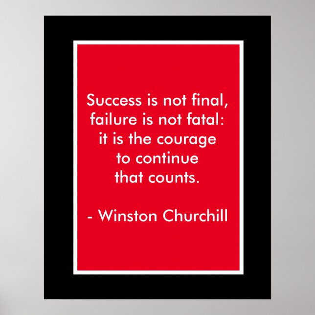 Winston Churchill Quote; Poster lyckades (Framsidan)
