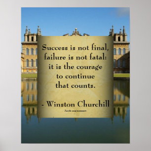Winston Churchill Quote, Success Blenheim Palace Poster