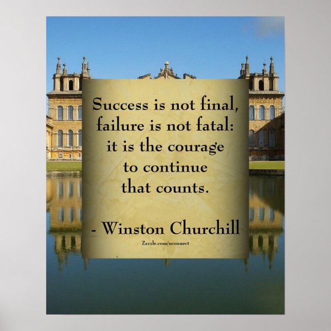 Winston Churchill Quote, Success Blenheim Palace Poster (Framsidan)