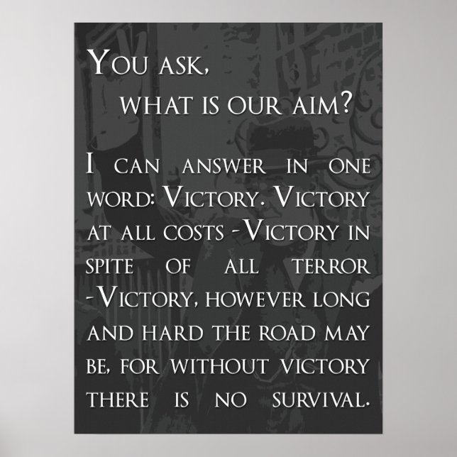 Winston Churchill Quote - Victory Poster (Framsidan)