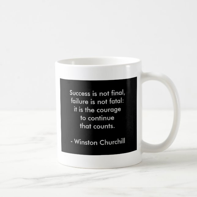 Winston Churchill QuoteSucce Kaffemugg (Höger)