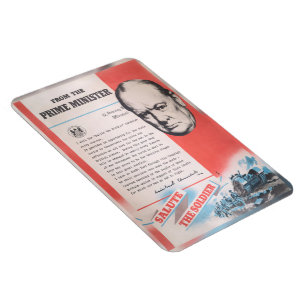 Winston Churchill, Reprint of British WW2 poster Magnet