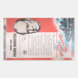 Winston Churchill, Reprint of British WW2 poster Rektangulärt Klistermärke