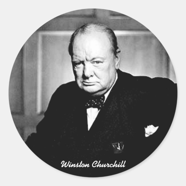 Winston Churchill Runt Klistermärke (Framsida)