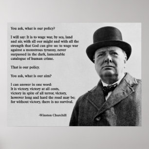 Winston Churchill seger Poster