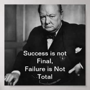 Winston Churchill - skrivbordaffisch - framgång Poster