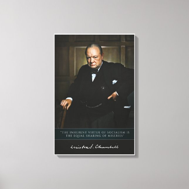 Winston Churchill - Storbritanniens premiärministe Canvastryck (Framsida)