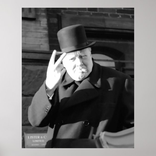 Winston Churchill V Day V Sign 1945 Poster (Framsidan)