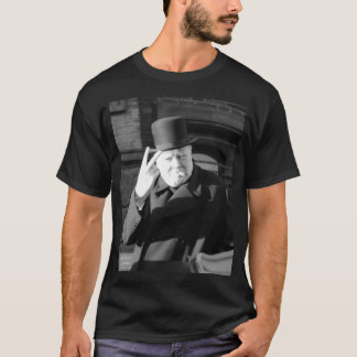 Winston Churchill V Day V Sign 1945 Poster T Shirt