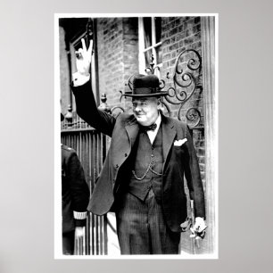 Winston Churchill, V för Victory Poster