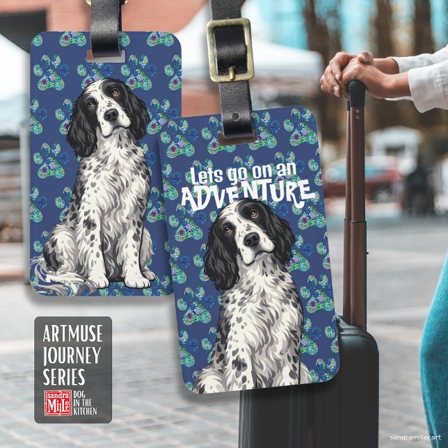 WINSTON Engelsk Setter • ArtMuse Journey-serien Bagagebricka (Skapare uppladdad)