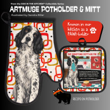 WINSTON Engelsk Setter Ugnshandskar och grytlapp