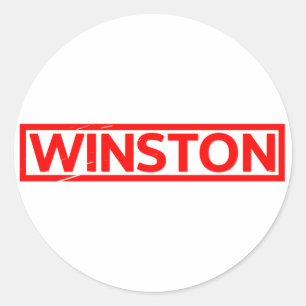 Winston Frimärke Runt Klistermärke