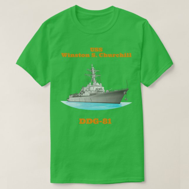 Winston S Churchill DDG81 Förstörare Frakt T Shirt (Design framsida)