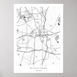 Winston-Salem Modern Minimum Simal Abstrakt Karta Poster