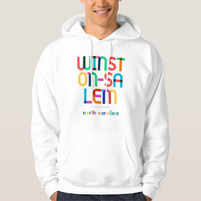 Winston-Salem North Carolina Mid Century, Pop Art. Hoodie (Framsida)