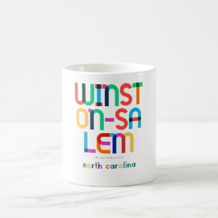 Winston-Salem North Carolina Mid Century, Pop Art. Kaffemugg