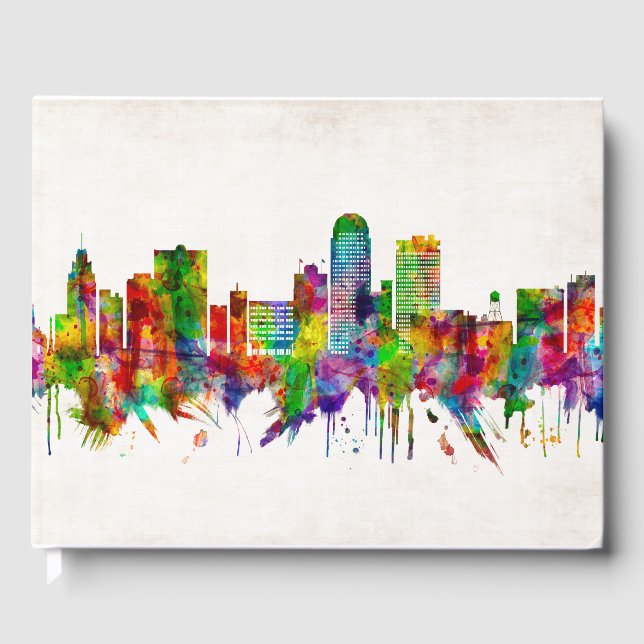 Winston-Salem North Carolina Skyline Gästböcker (Framsida)